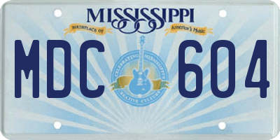 MS license plate MDC604