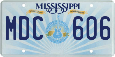 MS license plate MDC606