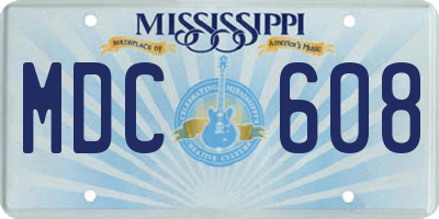 MS license plate MDC608
