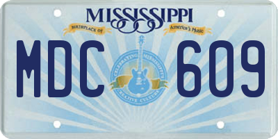 MS license plate MDC609
