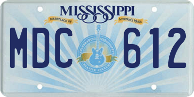 MS license plate MDC612