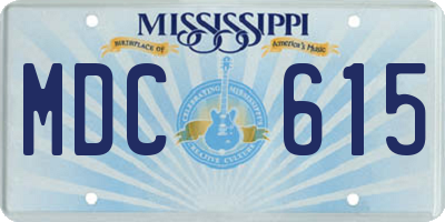 MS license plate MDC615