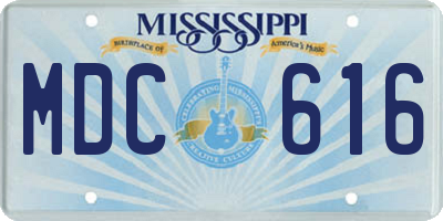 MS license plate MDC616