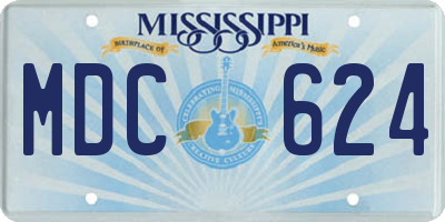 MS license plate MDC624