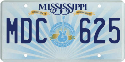 MS license plate MDC625