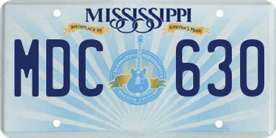MS license plate MDC630