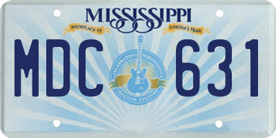 MS license plate MDC631