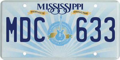 MS license plate MDC633