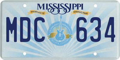 MS license plate MDC634