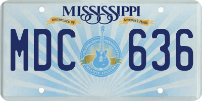 MS license plate MDC636