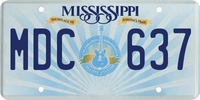 MS license plate MDC637