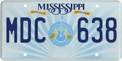 MS license plate MDC638