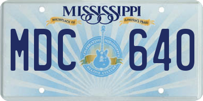 MS license plate MDC640