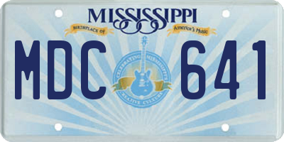 MS license plate MDC641