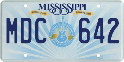MS license plate MDC642