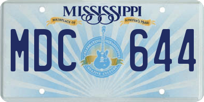 MS license plate MDC644