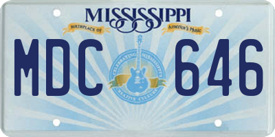 MS license plate MDC646
