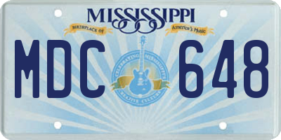 MS license plate MDC648