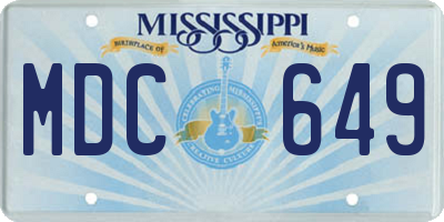 MS license plate MDC649
