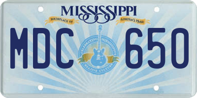 MS license plate MDC650
