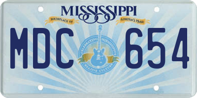 MS license plate MDC654
