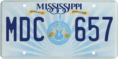 MS license plate MDC657