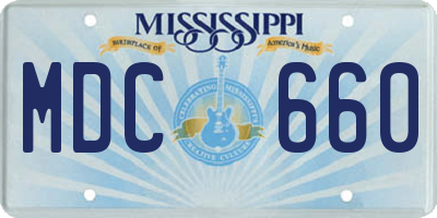 MS license plate MDC660