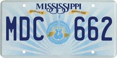 MS license plate MDC662
