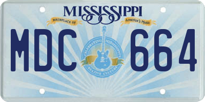 MS license plate MDC664
