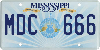 MS license plate MDC666