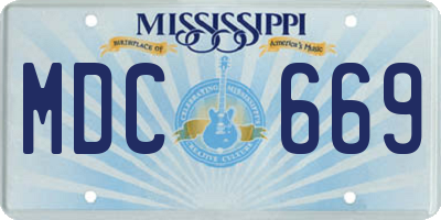 MS license plate MDC669