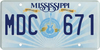 MS license plate MDC671