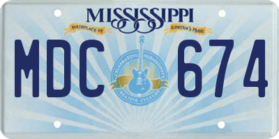 MS license plate MDC674