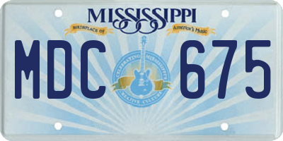 MS license plate MDC675