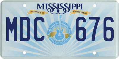 MS license plate MDC676