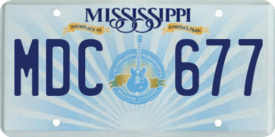 MS license plate MDC677