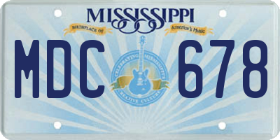 MS license plate MDC678