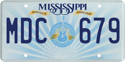 MS license plate MDC679