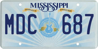 MS license plate MDC687