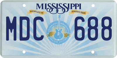 MS license plate MDC688