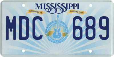 MS license plate MDC689