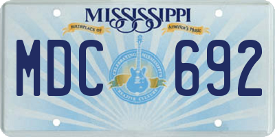 MS license plate MDC692