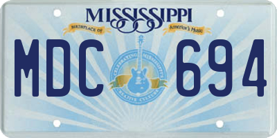 MS license plate MDC694
