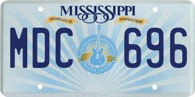MS license plate MDC696