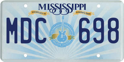 MS license plate MDC698