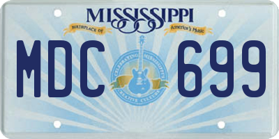 MS license plate MDC699