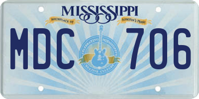 MS license plate MDC706