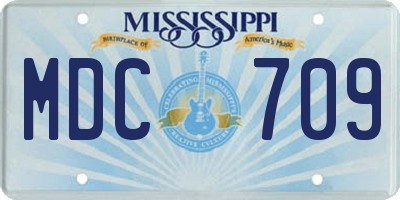 MS license plate MDC709