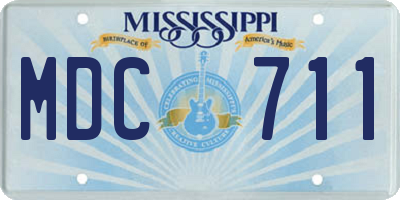 MS license plate MDC711