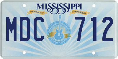MS license plate MDC712